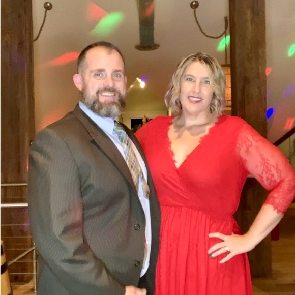 Lane Bryant Lace Faux Wrap Dress - Picture 8 of 8